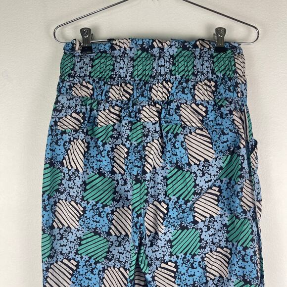 Free People Movement The Way Home Printed Joggers Womens Small Blue Green Floral - Picture 9 of 12
